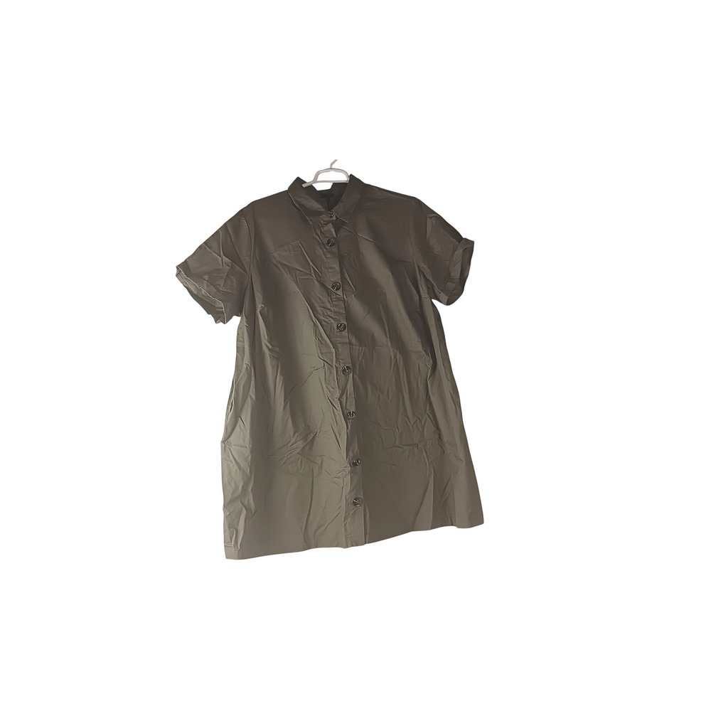 Who What Wear Martini Olive Cotton Button Down Shirt Dress 3X WD-851